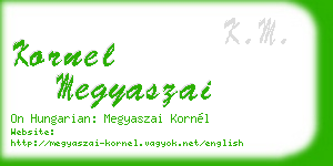 kornel megyaszai business card