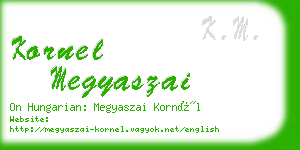 kornel megyaszai business card